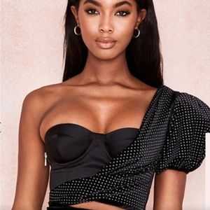 House of CB Zenaida Black Crystal Bustier
